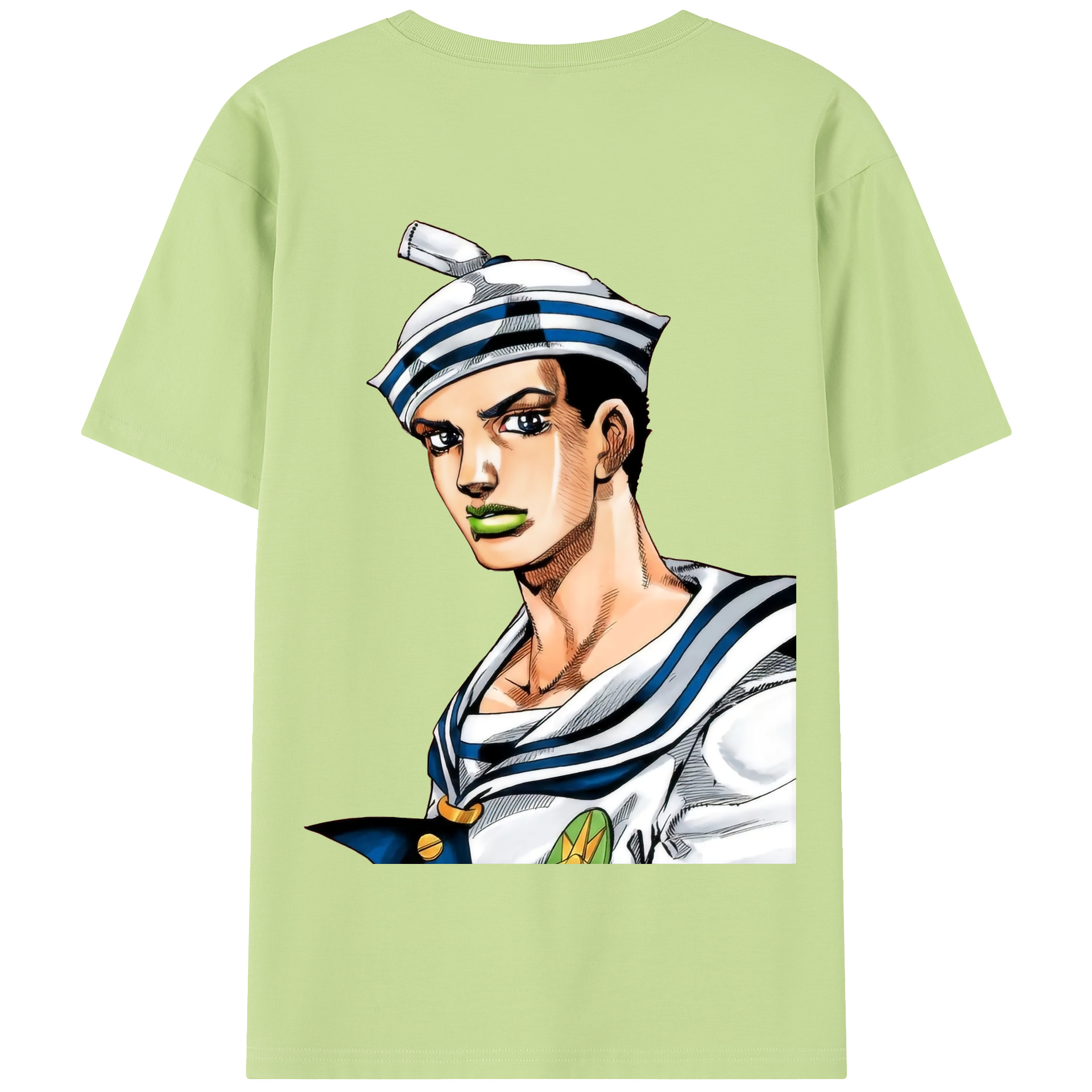 （画像用） ジョジョの奇妙な冒険 東方定助 JoJo's Bizarre Adventure Higashikata Josuke 綿100％半袖Tシャツ（背面プリント）